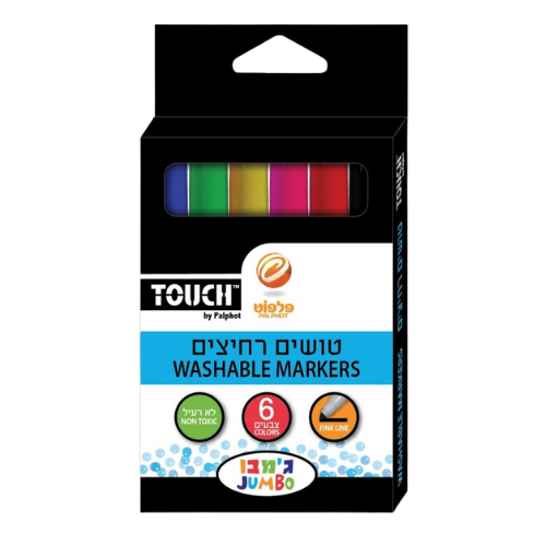 חבילת 6 טושים רחיצים ג'מבו מבית TOUCH