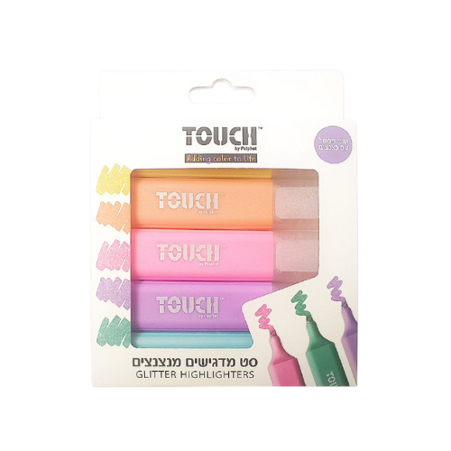 חבילת 5 מרקרים פסטל מנצנצים מבית TOUCH
