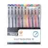 חבילת 10 עטי ג'ל צבעוניים מבית TOUCH