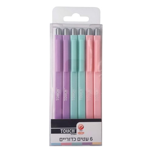 חבילת 6 עטי פסטל כדוריים מבית TOUCH