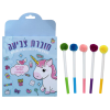 סט חוברת צביעה + טושים פונפונים; חד קרן