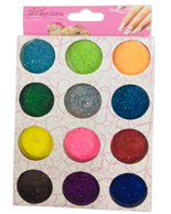 אבקת נצנצים זוהרים 12 יחידות בקופסא