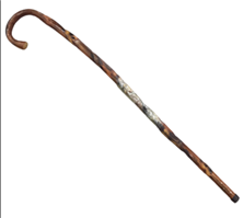 מקל סבא מעוקל מעץ; גודל 91 ס"מ