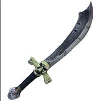 סכין פיראט גולגולת מחומר PU איכותי גודל 69 ס"מ