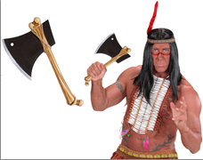 גרזן ספוג עם ידית עצם לאיש המערות אינדיאני