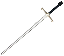 חרב לוחם אביר שיניים מחומר PU איכותי גודל 88 ס"מ