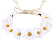 כתר חמניות לבן / 6 יחידות במארז