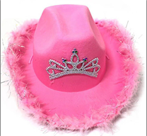 כובע קאובוי-כתר בצבע ורוד