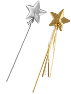 שרביט כוכב מבריק עם סרט זהב / כסף