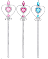 שרביט נסיכות לב יהלומים מיקס צבעים / 6 יחידות במארז