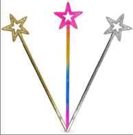 שרביט כוכב מיקס צבעים / 6 יחידות במארז