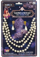 סט שרשרת פנינים + זוג עגילים שנות ה-20