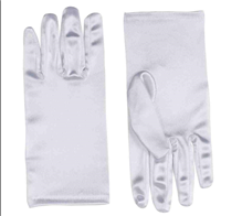 זוג כפפות מייקל / קוסם לבן קצר 20 ס"מ