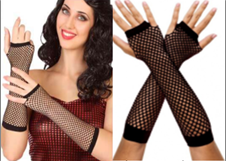 זוג כפפות רשת ארוך שחור