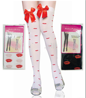 גרביון נשיקות ירכית נערות/ נשים מלא שחור ולבן