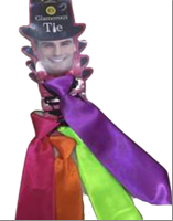 עניבות בד מבריקות על כארד מיקס צבעים / 6 יחידות במארז