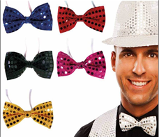 פפיון פאייטים על כארד מיקס צבעים /12 יח במארז