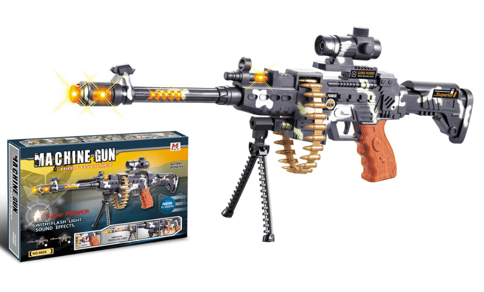 רובה שרשירים עם אורות ומוזיקה