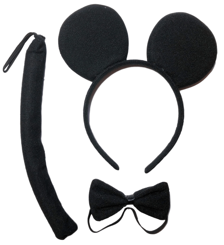 סט מיקי מאוס 3 חלקים: קשת, זנב ופפיון