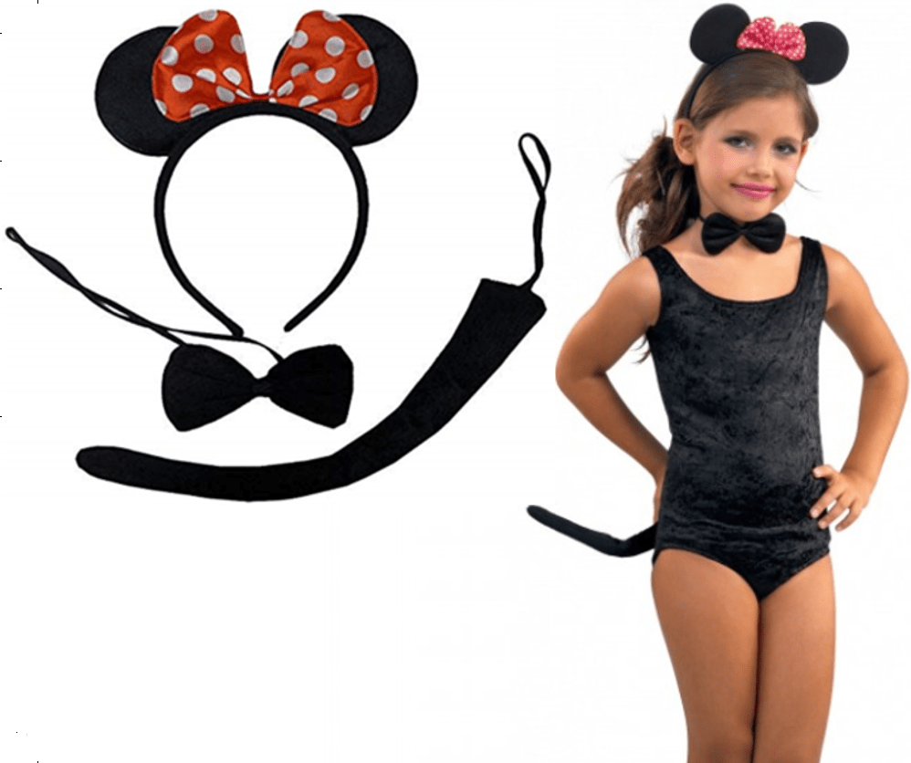 סט מיני מאוס 3 חלקים: קשת, זנב ופפיון