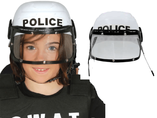 קסדת שוטר לבנה איכותית פלסטיק קשיח