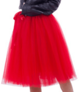 חצאית טוטו אדומה 70 ס"מ 3 שכבות