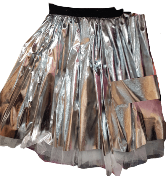 חצאית כסף מטאלית 40 ס"מ 3 שכבות