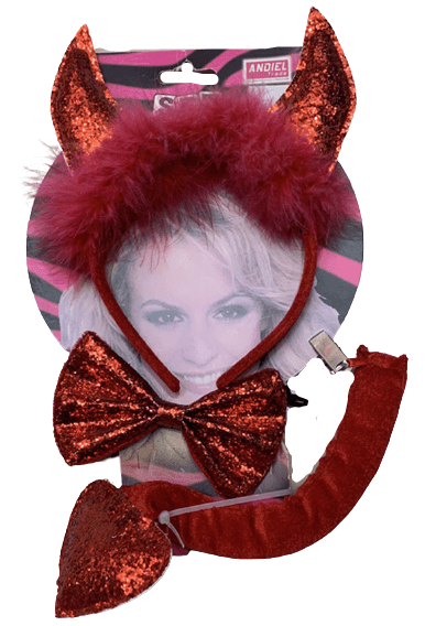 סט שטן מפואר 3 חלקים הכולל קשת, פפיון וזנב