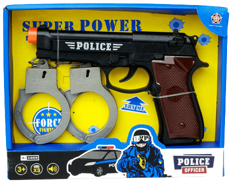 סט שוטר הכולל רובה ברטה שחור, סוללות ואזיקים