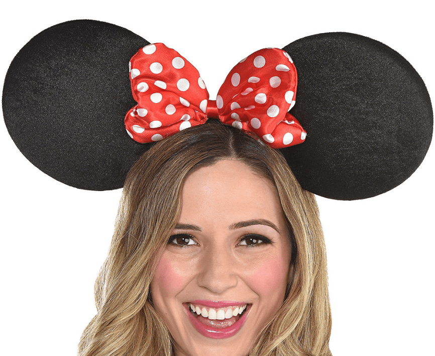 קשת אוזני מיני מאוס עכברה ענקיות + פפיון אדום