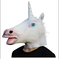 מסכת לאטקס סוס חד קרן לבן