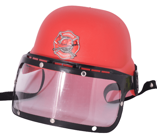 קסדת כבאי כבאי אדומה איכותית פלסטיק קשיח