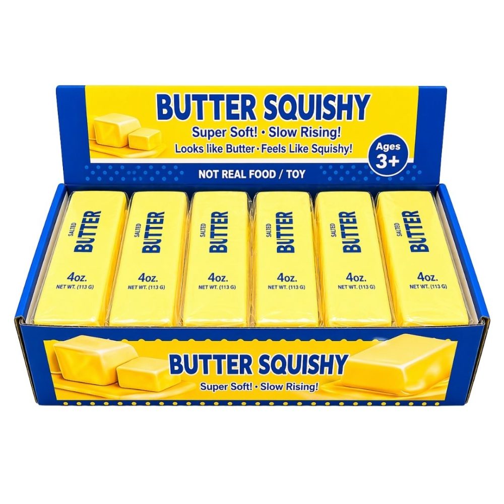 צעצוע לחיצה סקווישי חמאה צהובה Butter Squishy
