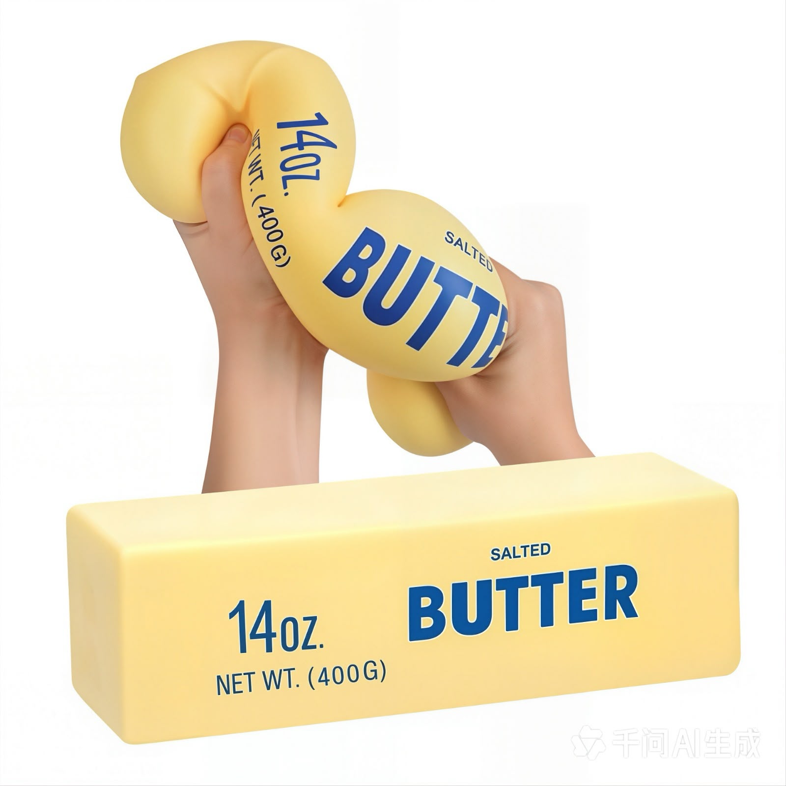 צעצוע לחיצה סקווישי חמאה צהובה Butter Squishy